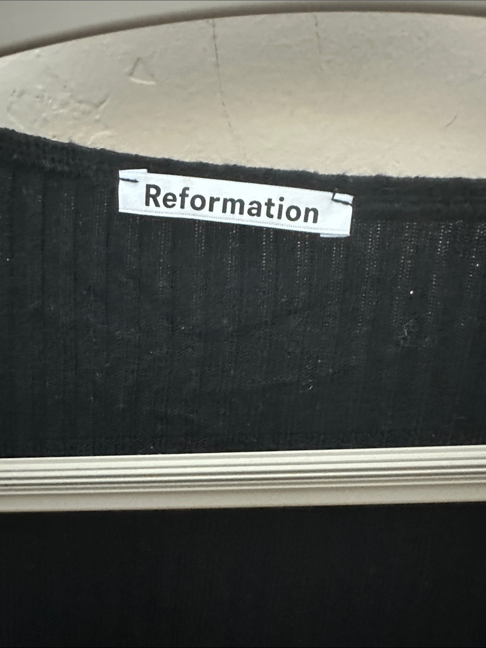 Reformation Black Long-Sleeve Wrap Crop Top with Waist Tie - Picture 2 of 5